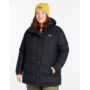 L.L. Bean Mountain Classic Down Parka Coat Black Downtek Womens Plus 2X EUC $199